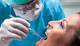 Patient receiving dental treatment